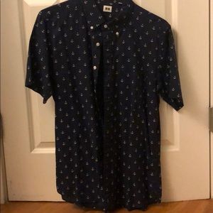 Uniqlo Short Sleeve Anchor Button Down